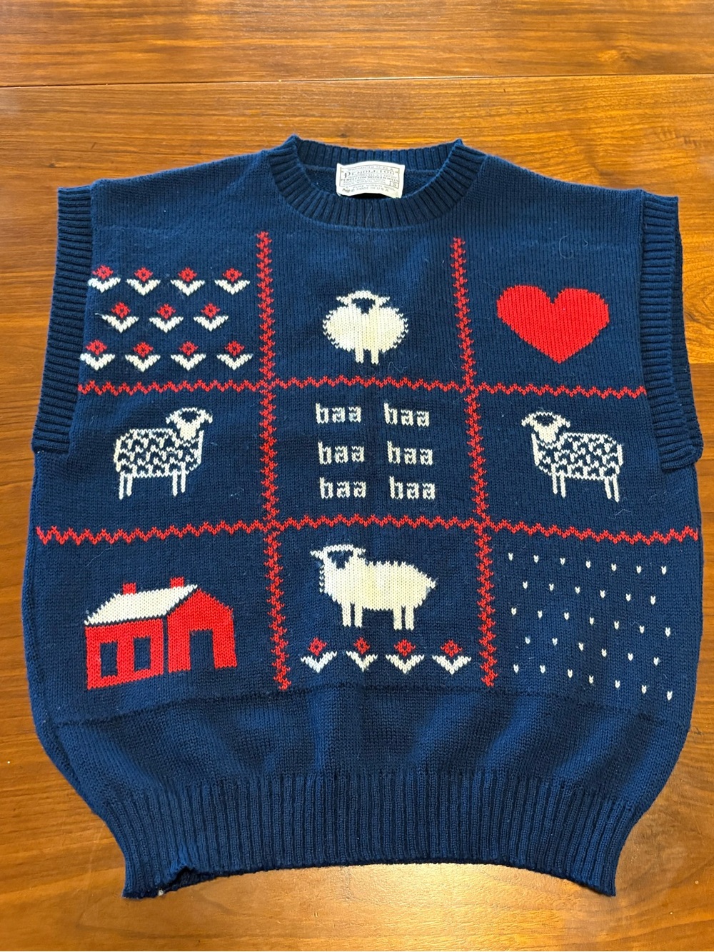 PENDLETON Vintage sheep Sweater vest Baa Baa Size S